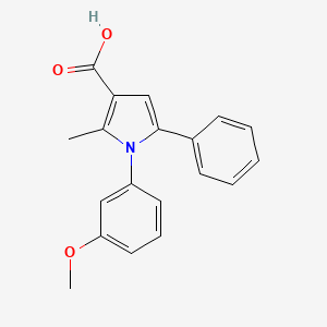 molecular formula C19H17NO3 B2867178 1-(3-Methoxyphenyl)-2-methyl-5-phenylpyrrole-3-carboxylic acid CAS No. 1192992-56-5