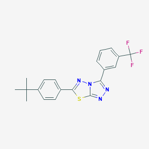 molecular formula C20H17F3N4S B286718 6-(4-Tert-butylphenyl)-3-[3-(trifluoromethyl)phenyl][1,2,4]triazolo[3,4-b][1,3,4]thiadiazole 