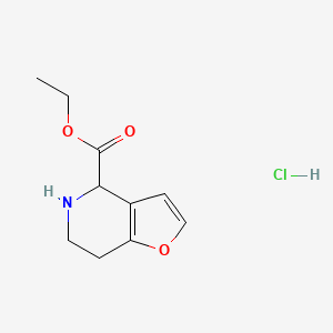 molecular formula C10H14ClNO3 B2867183 ethyl 4H,5H,6H,7H-furo[3,2-c]pyridine-4-carboxylate hydrochloride CAS No. 2044713-32-6