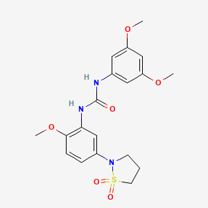 molecular formula C19H23N3O6S B2867187 1-(3,5-Dimethoxyphenyl)-3-(5-(1,1-dioxidoisothiazolidin-2-yl)-2-methoxyphenyl)urea CAS No. 1203186-39-3