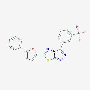 molecular formula C20H11F3N4OS B286719 6-(5-Phenyl-2-furyl)-3-[3-(trifluoromethyl)phenyl][1,2,4]triazolo[3,4-b][1,3,4]thiadiazole 
