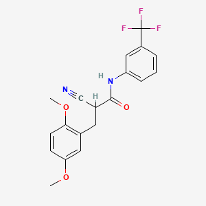 molecular formula C19H17F3N2O3 B2867193 2-cyano-3-(2,5-dimethoxyphenyl)-N-[3-(trifluoromethyl)phenyl]propanamide CAS No. 1261005-96-2