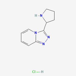 molecular formula C10H13ClN4 B2867194 3-(Pyrrolidin-2-yl)-[1,2,4]triazolo[4,3-a]pyridine hydrochloride CAS No. 1322604-73-8