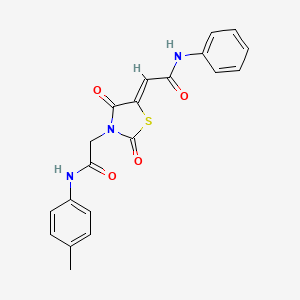 molecular formula C20H17N3O4S B2867196 (Z)-2-(2,4-dioxo-3-(2-oxo-2-(p-tolylamino)ethyl)thiazolidin-5-ylidene)-N-phenylacetamide CAS No. 880797-53-5