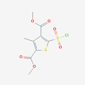 molecular formula C9H9ClO6S2 B2867197 2,4-Dimethyl 5-(chlorosulfonyl)-3-methylthiophene-2,4-dicarboxylate CAS No. 750611-26-8