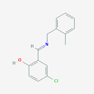 molecular formula C15H14ClNO B2867199 4-氯-2-{(E)-[(2-甲基苄基)亚氨基]甲基}苯酚 CAS No. 1232825-25-0