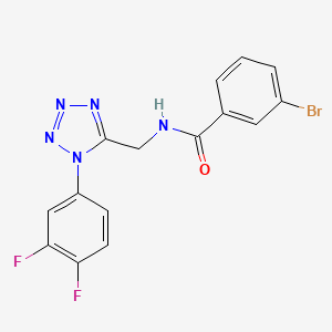 molecular formula C15H10BrF2N5O B2867200 3-溴-N-((1-(3,4-二氟苯基)-1H-四唑-5-基)甲基)苯甲酰胺 CAS No. 1005306-43-3
