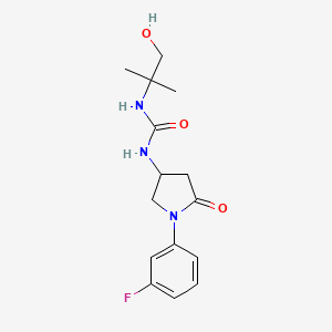 1-(1-(3-Fluorophenyl)-5-oxopyrrolidin-3-yl)-3-(1-hydroxy-2-methylpropan-2-yl)urea