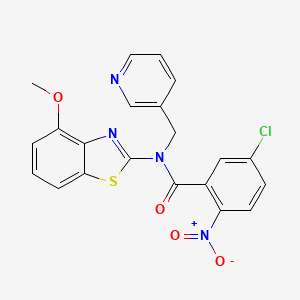 molecular formula C21H15ClN4O4S B2867204 5-chloro-N-(4-methoxybenzo[d]thiazol-2-yl)-2-nitro-N-(pyridin-3-ylmethyl)benzamide CAS No. 895005-11-5