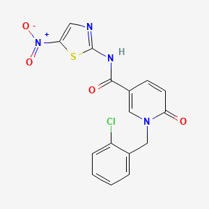 molecular formula C16H11ClN4O4S B2867210 1-(2-氯苄基)-N-(5-硝基噻唑-2-基)-6-氧代-1,6-二氢吡啶-3-甲酰胺 CAS No. 941973-37-1