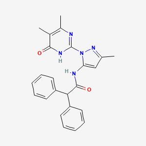 molecular formula C24H23N5O2 B2867218 N-(1-(4,5-dimethyl-6-oxo-1,6-dihydropyrimidin-2-yl)-3-methyl-1H-pyrazol-5-yl)-2,2-diphenylacetamide CAS No. 1004680-73-2