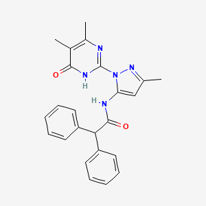 molecular formula C24H23N5O2 B2867218 N-(1-(4,5-二甲基-6-氧代-1,6-二氢嘧啶-2-基)-3-甲基-1H-吡唑-5-基)-2,2-二苯基乙酰胺 CAS No. 1004680-73-2