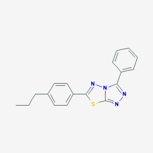 molecular formula C18H16N4S B286722 3-Phenyl-6-(4-propylphenyl)[1,2,4]triazolo[3,4-b][1,3,4]thiadiazole 