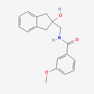 molecular formula C18H19NO3 B2867222 N-((2-hydroxy-2,3-dihydro-1H-inden-2-yl)methyl)-3-methoxybenzamide CAS No. 2034407-07-1