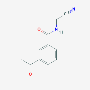 molecular formula C12H12N2O2 B2867226 3-Acetyl-N-(cyanomethyl)-4-methylbenzamide CAS No. 1825490-41-2