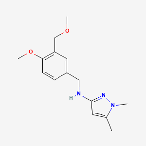 molecular formula C15H21N3O2 B2867228 N-(4-Methoxy-3-(methoxymethyl)benzyl)-1,5-dimethyl-1H-pyrazol-3-amine CAS No. 1006450-68-5
