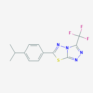 molecular formula C13H11F3N4S B286723 6-(4-Isopropylphenyl)-3-(trifluoromethyl)[1,2,4]triazolo[3,4-b][1,3,4]thiadiazole 