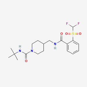N-(tert-butyl)-4-((2-((difluoromethyl)sulfonyl)benzamido)methyl)piperidine-1-carboxamide
