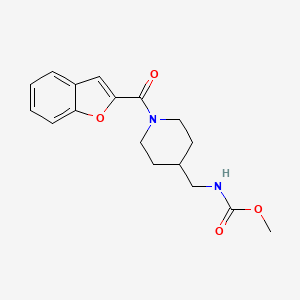 molecular formula C17H20N2O4 B2867238 甲基((1-(苯并呋喃-2-羰基)哌啶-4-基)甲基)氨基甲酸酯 CAS No. 1235144-96-3