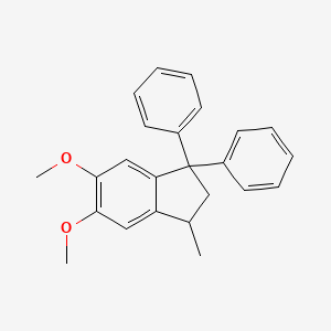 molecular formula C24H24O2 B2867239 5,6-Dimethoxy-1-methyl-3,3-diphenyl-1,2-dihydroindene CAS No. 191677-26-6