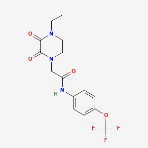 molecular formula C15H16F3N3O4 B2867240 2-(4-ethyl-2,3-dioxopiperazin-1-yl)-N-(4-(trifluoromethoxy)phenyl)acetamide CAS No. 868680-61-9