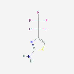 molecular formula C5H3F5N2S B2867241 4-(Pentafluoroethyl)-1,3-thiazol-2-amine CAS No. 625120-01-6