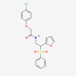 N-[2-(benzenesulfonyl)-2-(furan-2-yl)ethyl]-2-(4-chlorophenoxy)acetamide