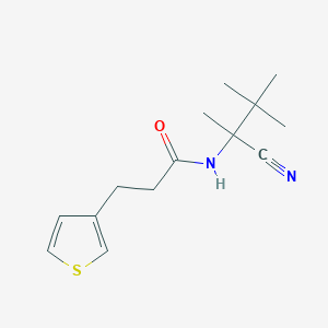 molecular formula C14H20N2OS B2867261 N-(1-cyano-1,2,2-trimethylpropyl)-3-(thiophen-3-yl)propanamide CAS No. 1825547-74-7