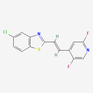 molecular formula C14H7ClF2N2S B2867263 5-Chloro-2-[(E)-2-(2,5-difluoropyridin-4-yl)ethenyl]-1,3-benzothiazole CAS No. 2094962-65-7