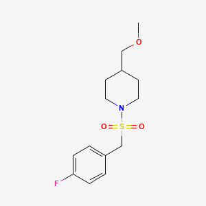 molecular formula C14H20FNO3S B2867265 1-((4-Fluorobenzyl)sulfonyl)-4-(methoxymethyl)piperidine CAS No. 1396816-04-8