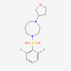 molecular formula C15H20F2N2O3S B2867273 1-((2,6-二氟苯基)磺酰基)-4-(四氢呋喃-3-基)-1,4-二氮杂环戊烷 CAS No. 2309598-12-5