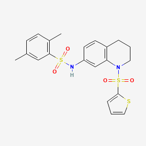 molecular formula C21H22N2O4S3 B2867277 2,5-二甲基-N-(1-(噻吩-2-基磺酰基)-1,2,3,4-四氢喹啉-7-基)苯磺酰胺 CAS No. 898413-93-9