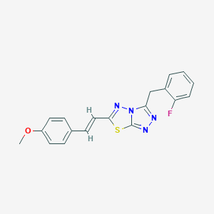 4-{2-[3-(2-Fluorobenzyl)[1,2,4]triazolo[3,4-b][1,3,4]thiadiazol-6-yl]vinyl}phenyl methyl ether