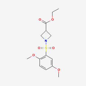 molecular formula C14H19NO6S B2867290 Ethyl 1-[(2,5-dimethoxyphenyl)sulfonyl]-3-azetanecarboxylate CAS No. 866152-79-6