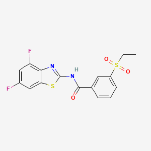 molecular formula C16H12F2N2O3S2 B2867298 N-(4,6-difluorobenzo[d]thiazol-2-yl)-3-(ethylsulfonyl)benzamide CAS No. 886920-18-9