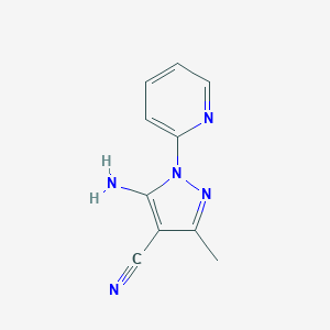 molecular formula C10H9N5 B286730 5-amino-3-methyl-1-(2-pyridinyl)-1H-pyrazole-4-carbonitrile CAS No. 76982-32-6