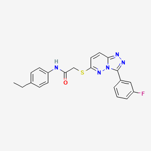 molecular formula C21H18FN5OS B2867300 N-(4-乙基苯基)-2-((3-(3-氟苯基)-[1,2,4]三唑并[4,3-b]哒嗪-6-基)硫代)乙酰胺 CAS No. 852374-62-0