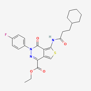 ethyl 5-(3-cyclohexylpropanamido)-3-(4-fluorophenyl)-4-oxo-3H,4H-thieno[3,4-d]pyridazine-1-carboxylate