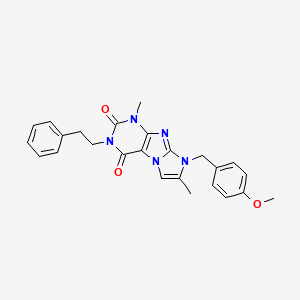 8-(4-methoxybenzyl)-1,7-dimethyl-3-phenethyl-1H-imidazo[2,1-f]purine-2,4(3H,8H)-dione