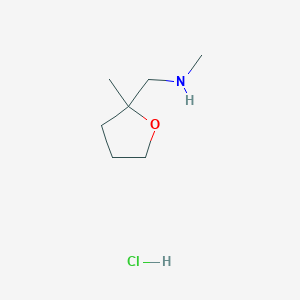 molecular formula C7H16ClNO B2867321 N-Methyl-1-(2-methyloxolan-2-yl)methanamine;hydrochloride CAS No. 2287273-05-4