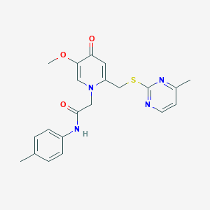 2-(5-methoxy-2-(((4-methylpyrimidin-2-yl)thio)methyl)-4-oxopyridin-1(4H)-yl)-N-(p-tolyl)acetamide