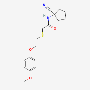 molecular formula C17H22N2O3S B2867328 N-(1-cyanocyclopentyl)-2-{[2-(4-methoxyphenoxy)ethyl]sulfanyl}acetamide CAS No. 1252326-70-7