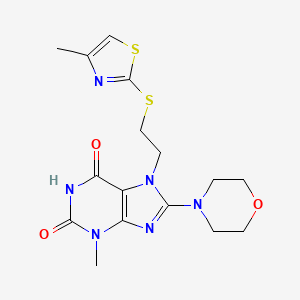 3-methyl-7-(2-((4-methylthiazol-2-yl)thio)ethyl)-8-morpholino-1H-purine-2,6(3H,7H)-dione