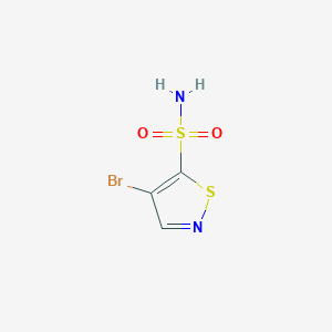 molecular formula C3H3BrN2O2S2 B2867333 4-Bromo-1,2-thiazole-5-sulfonamide CAS No. 2163518-39-4