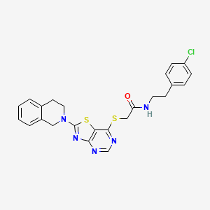 molecular formula C24H22ClN5OS2 B2867339 N-(4-chlorophenethyl)-2-((2-(3,4-dihydroisoquinolin-2(1H)-yl)thiazolo[4,5-d]pyrimidin-7-yl)thio)acetamide CAS No. 1189918-48-6