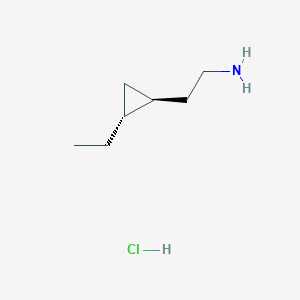 molecular formula C7H16ClN B2867340 2-[(1S,2R)-2-Ethylcyclopropyl]ethanamine;hydrochloride CAS No. 2411181-32-1