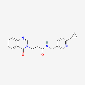 N-[(6-cyclopropylpyridin-3-yl)methyl]-3-(4-oxo-3,4-dihydroquinazolin-3-yl)propanamide