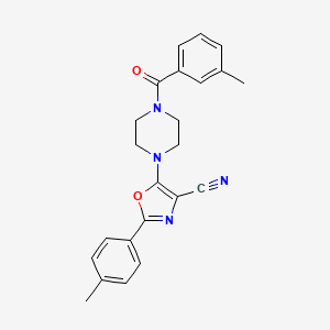 molecular formula C23H22N4O2 B2867343 5-(4-(3-Methylbenzoyl)piperazin-1-yl)-2-(p-tolyl)oxazole-4-carbonitrile CAS No. 946244-51-5