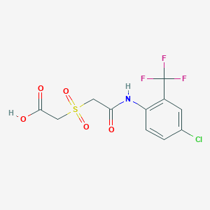molecular formula C11H9ClF3NO5S B2867344 2-({2-[4-Chloro-2-(trifluoromethyl)anilino]-2-oxoethyl}sulfonyl)acetic acid CAS No. 344275-38-3