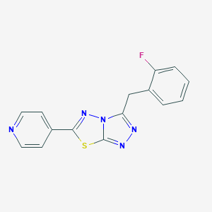 molecular formula C15H10FN5S B286735 3-(2-Fluorobenzyl)-6-(4-pyridinyl)[1,2,4]triazolo[3,4-b][1,3,4]thiadiazole 